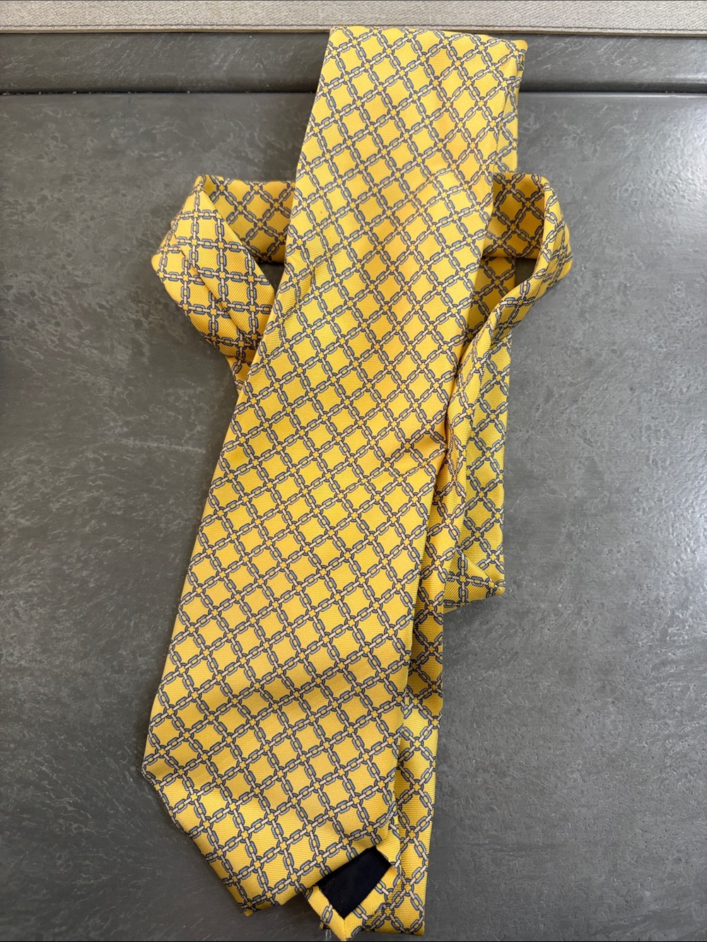 Brooks Brothers Yellow Geometric Pattern Men's Tie